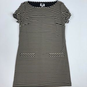 Laundry by Design Black & Tan Striped Pocket Dress